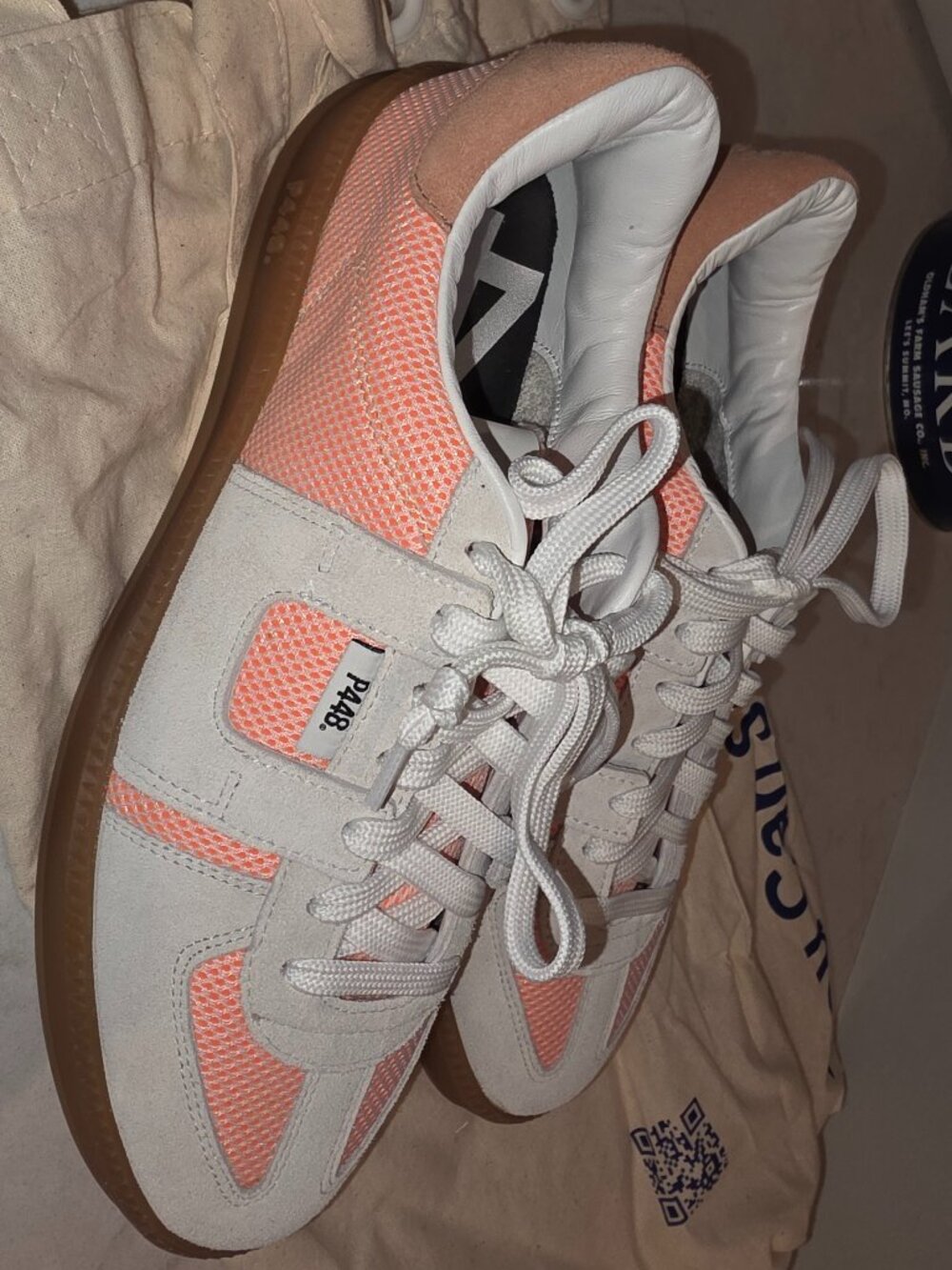 NEW P448 White & Orange Monza Sneaker Sz 40